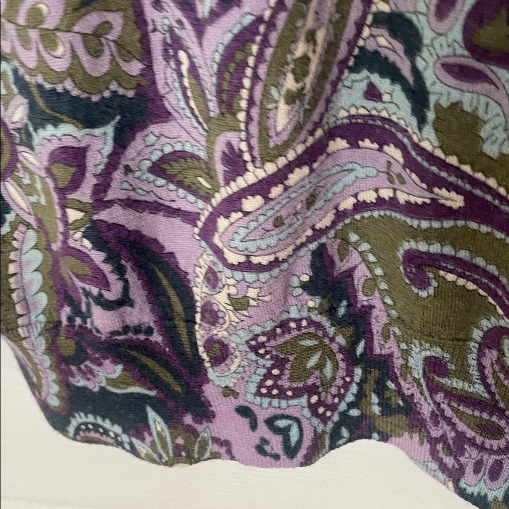 Talbots 100% merino wool Olive & Purple Paisley sweater Chic, unique, gorgeous! - Picture 8 of 9